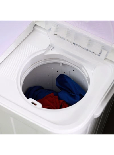 GEEPAS Twin Tub Semi-Automatic Washing Machine- GSWM6466| Hidden Control Panel and Semi-Automatic Top Load Washing Machine| Spin Capacity: 7.0 KG| White 400 W GSWM6466 White 400 W GSWM6466 White-5