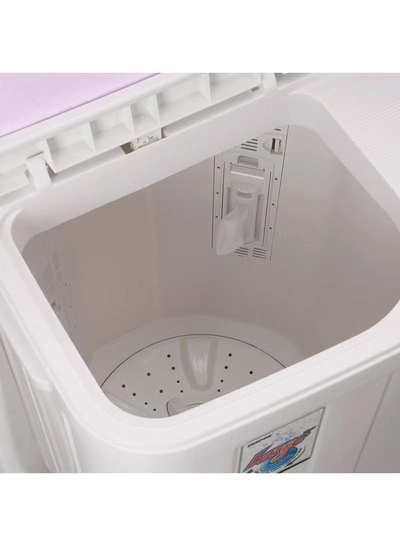 GEEPAS Twin Tub Semi-Automatic Washing Machine- GSWM6466| Hidden Control Panel and Semi-Automatic Top Load Washing Machine| Spin Capacity: 7.0 KG| White 400 W GSWM6466 White 400 W GSWM6466 White-4