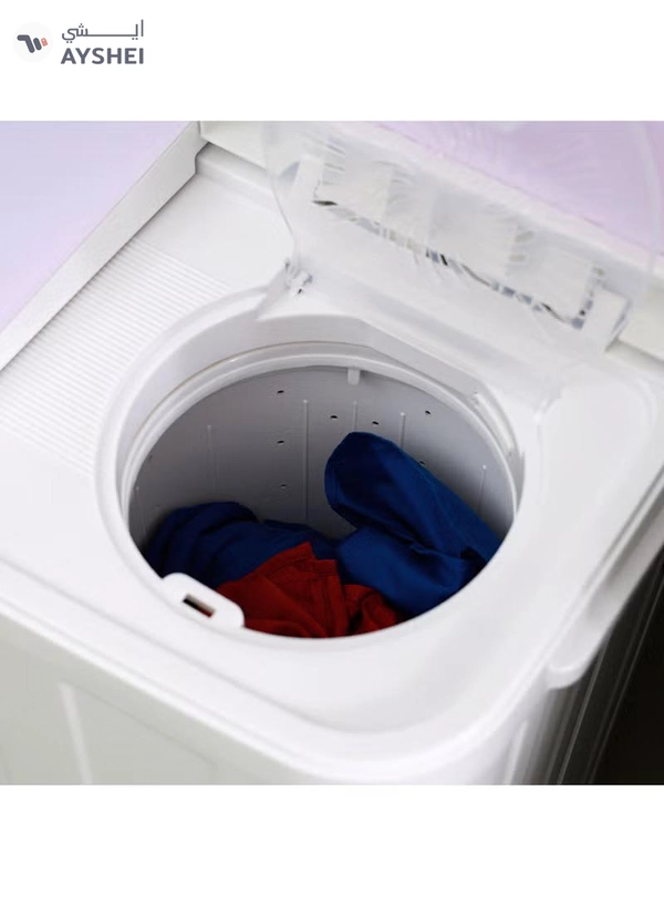 GEEPAS Twin Tub Semi-Automatic Washing Machine- GSWM6466| Hidden Control Panel and Semi-Automatic Top Load Washing Machine| Spin Capacity: 7.0 KG| White 400 W GSWM6466 White 400 W GSWM6466 White