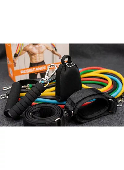 Adjustable Resistance Bands Home Gym Exercise Set Create your own home gym with adjustable resistance bands, non-slip handles, ankle straps, and a secure door anchor. Ideal for strength training, fitness, muscle building, toning, and everyday workouts.-5