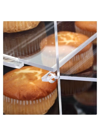 Eworld 3-Tier Clear Acrylic Display Cabinet with Detachable Flip Lid Design -4