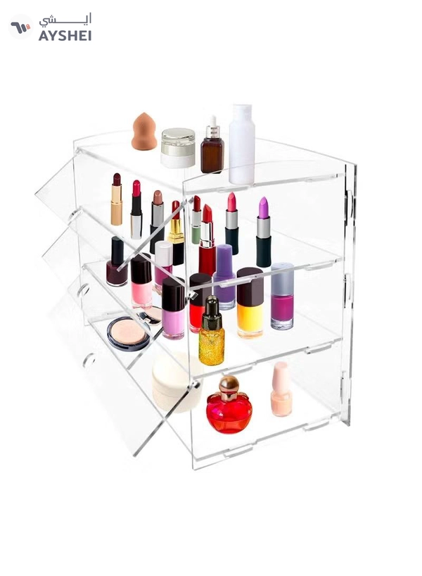 Eworld 3-Tier Clear Acrylic Display Cabinet with Detachable Flip Lid Design 