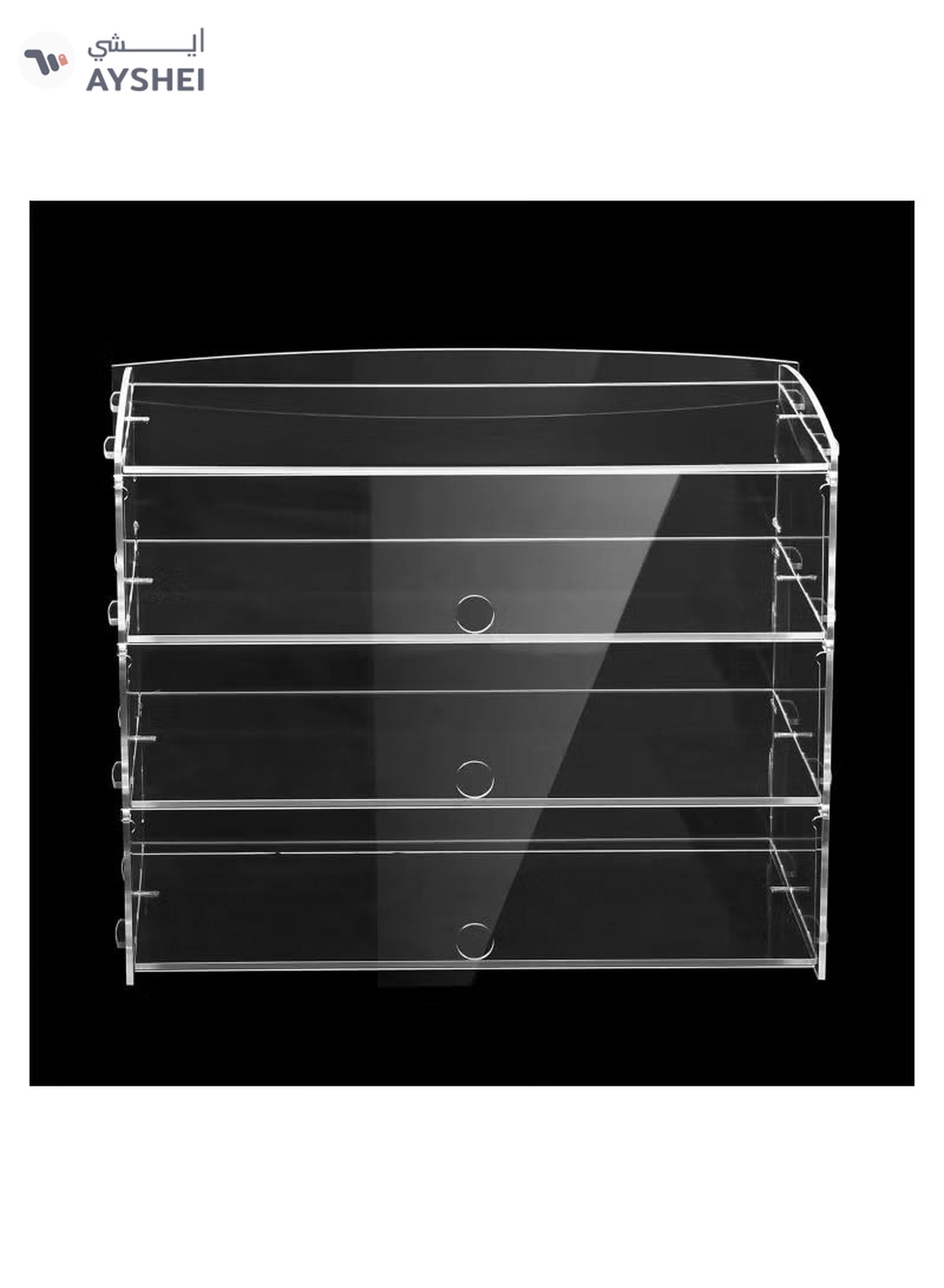 Eworld 3-Tier Clear Acrylic Display Cabinet with Detachable Flip Lid Design -8-8