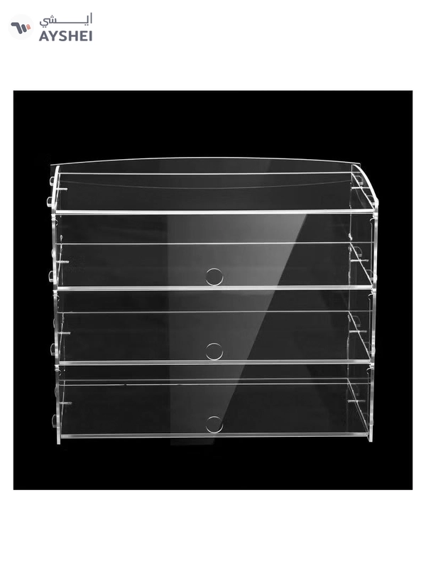 Eworld 3-Tier Clear Acrylic Display Cabinet with Detachable Flip Lid Design 