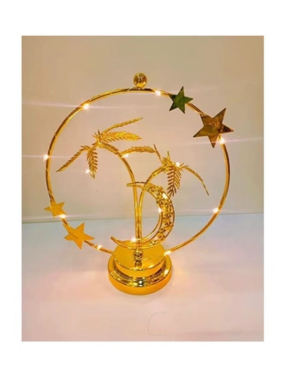 Yuwell Ramadan Lantern Indoor Warm White Lights For Indoor Desk Decorative Lantern With Star Moon And Tree Light Pattern Ramadan Light For Ramadan Decoration-0