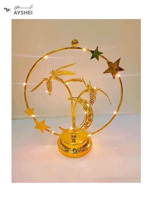 Yuwell Ramadan Lantern Indoor Warm White Lights For Indoor Desk Decorative Lantern With Star Moon And Tree Light Pattern Ramadan Light For Ramadan Decoration