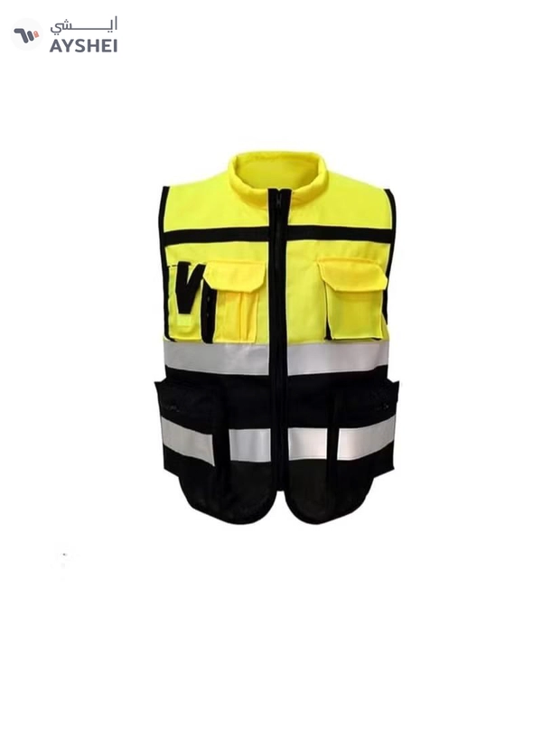 ABBASALI Vest Pocket Men's High Visibility Safety Printed