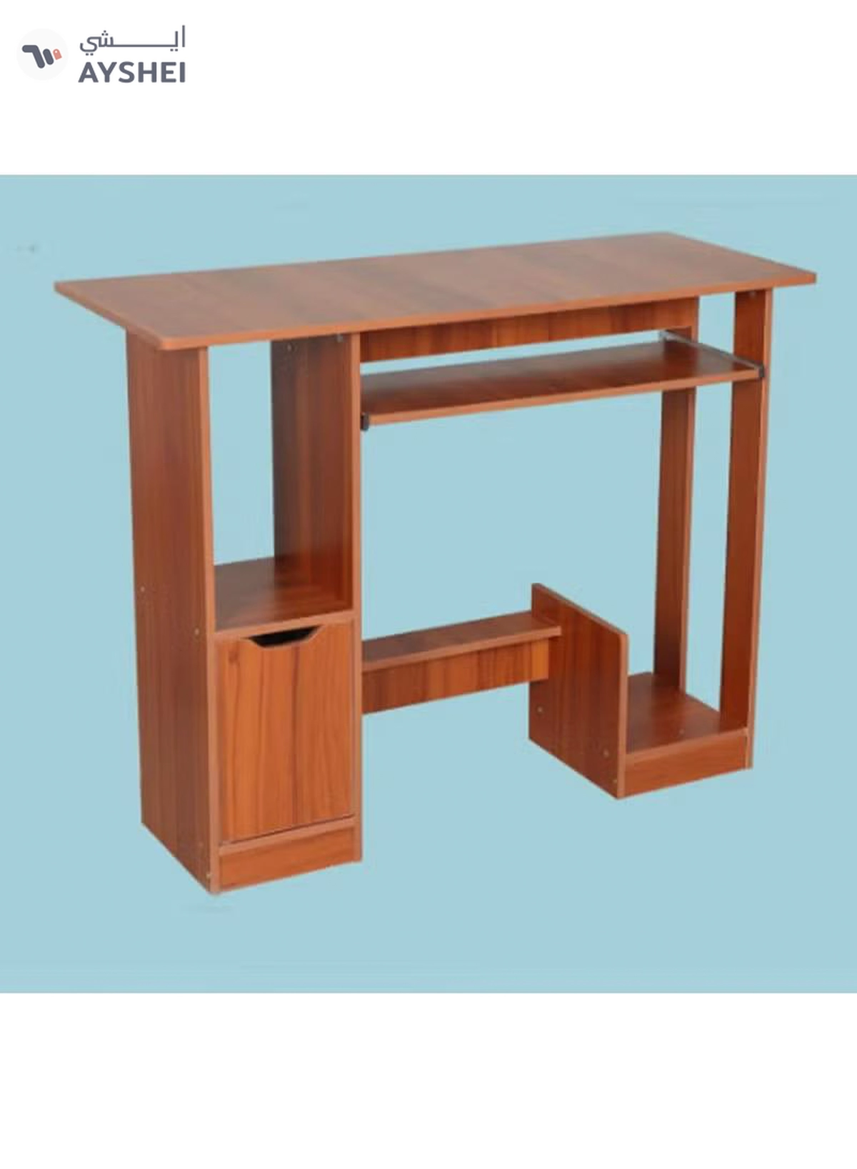 DubaiGallery Desktop Computer Desk with Storage Rack,Simple Durable Office Desk Versatile Compact Laptop Table for Home Bedroom Office-2-2