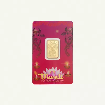 PAMP Suisse Diwali Lakshmi and Sacred Cow Gold 5 gram Bar-0