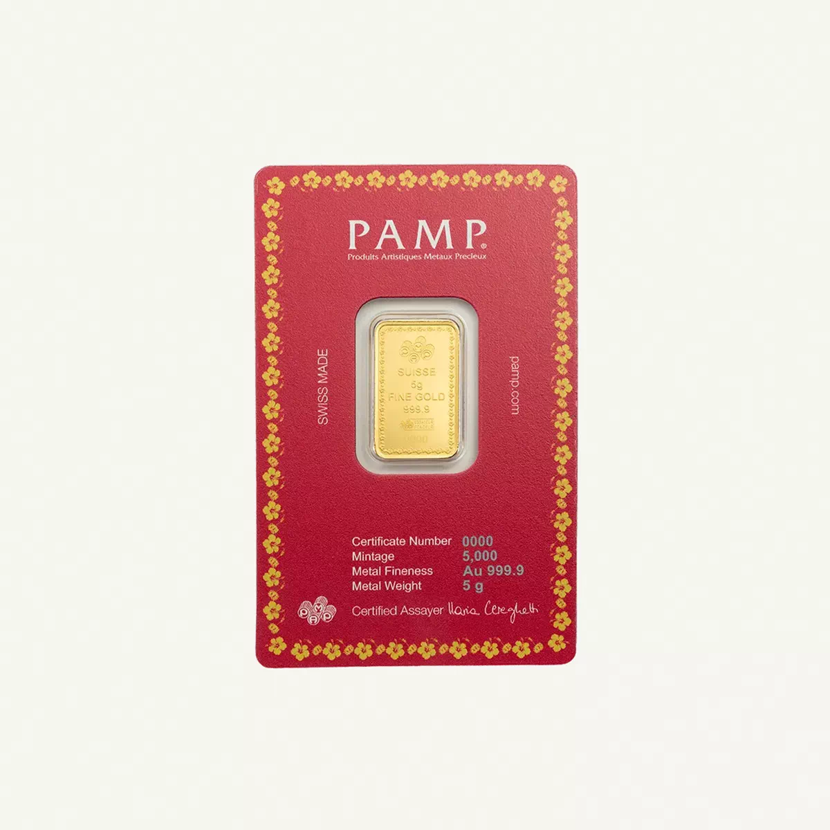 PAMP Suisse Diwali Lakshmi and Sacred Cow Gold 5 gram Bar-3-3