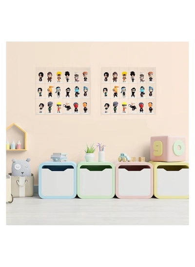 Eworld Pack of 2 Acrylic Wall Mounted Display Cabinets with 6 Tiers and 18 Compartments-3