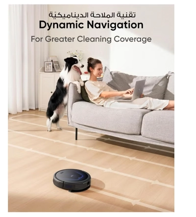 Eufy G50 Robot Vacuum With 4,000 Pa Powerful Suction, Dynamic Navigation And Pro Detangle Comb Roller Brush For Hair Cleaning, Mop Pad For Light Surface Cleaning, Perfect For Hard Floor, Pet Hair, Carpet 40 W T2212 Black-3