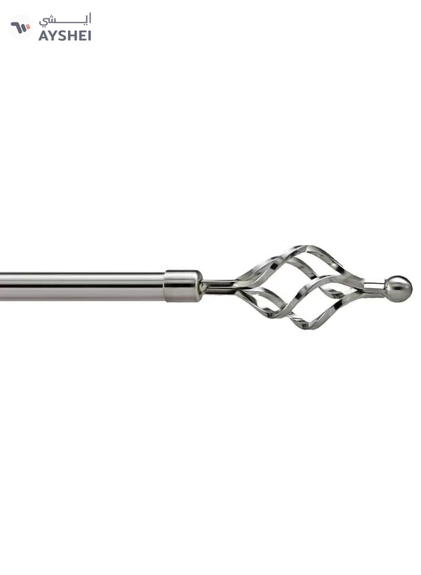 DubaiGallery Roman Pole Style Heavy Duty Luxury Extendable Curtain Rod, Metal Single Rod Finials Decorative End Window Treatment Rod Drapery Rod
