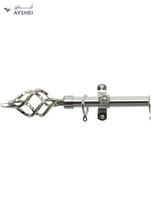 DubaiGallery Roman Pole Style Heavy Duty Luxury Extendable Curtain Rod, Metal Single Rod Finials Decorative End Window Treatment Rod Drapery Rod