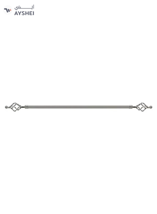 DubaiGallery Roman Pole Style Heavy Duty Luxury Extendable Curtain Rod, Metal Single Rod Finials Decorative End Window Treatment Rod Drapery Rod