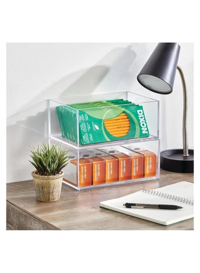 Eworld Set of 3 Clear Stackable Plastic Storage Containers-4