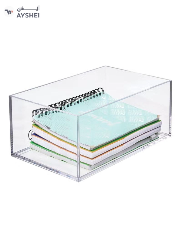 Eworld Set of 3 Clear Stackable Plastic Storage Containers