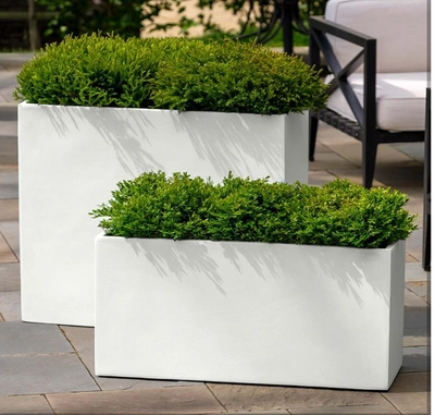 Yatai Decor Concrete Planter Box Rectangular Shape Indoor Garden for Outdoor living room Grow Plants-0