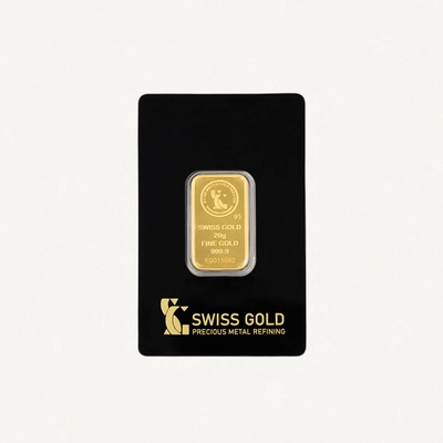 20 Grams Swiss Gold Bar 100% Authentic - Variable Design-0