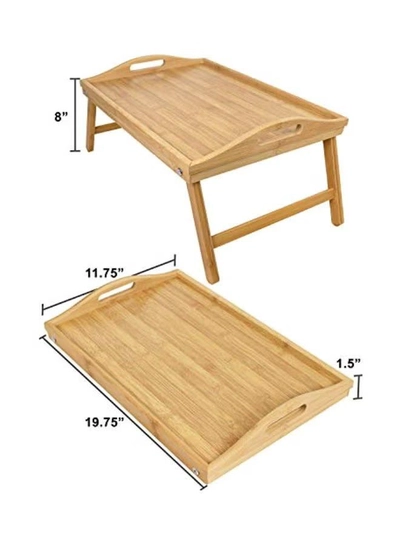 Greenco Foldable Breakfast Table Brown-4