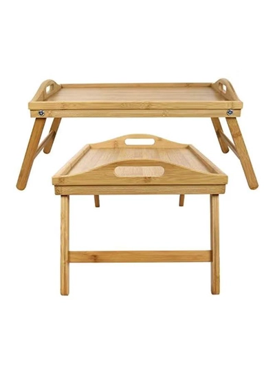 Greenco Foldable Breakfast Table Brown-3