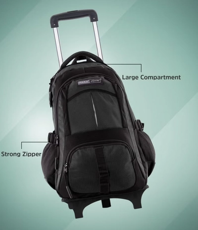 PARAJOHN Unisex Rolling Trolley Backpack with Adjustable Strap-1