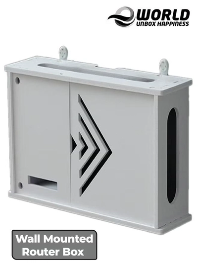 Eworld Stylish Wall-Mounted Router Rack for Wi-Fi Router, Set-Top Box, Light Cat Box, and More-0