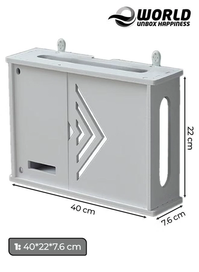Eworld Stylish Wall-Mounted Router Rack for Wi-Fi Router, Set-Top Box, Light Cat Box, and More-1