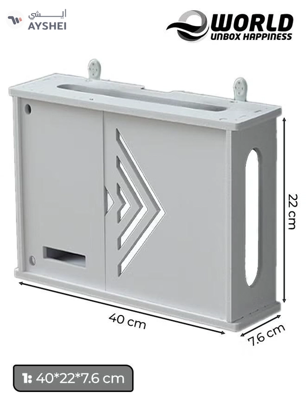 Eworld Stylish Wall-Mounted Router Rack for Wi-Fi Router, Set-Top Box, Light Cat Box, and More