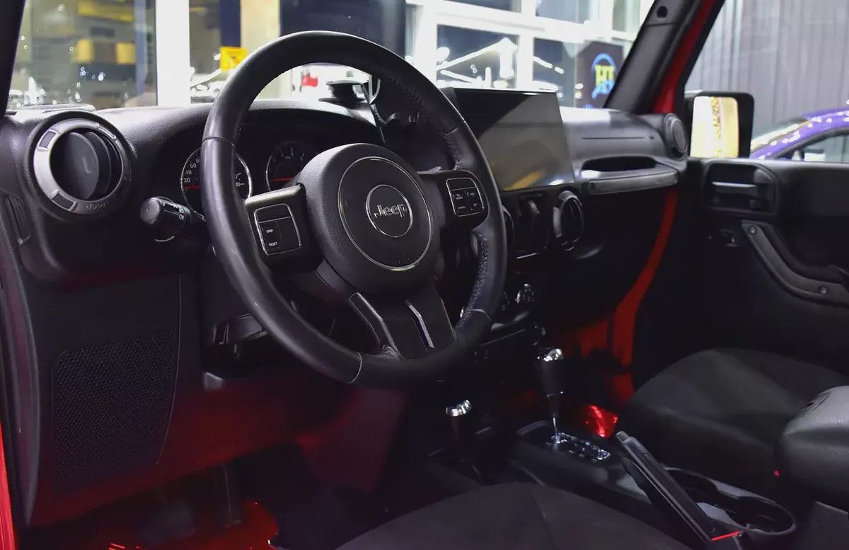 EXCELLENT DEAL for our Jeep Wrangler Sport ( 2017 Model ) in Red Color GCC Specs-11-11
