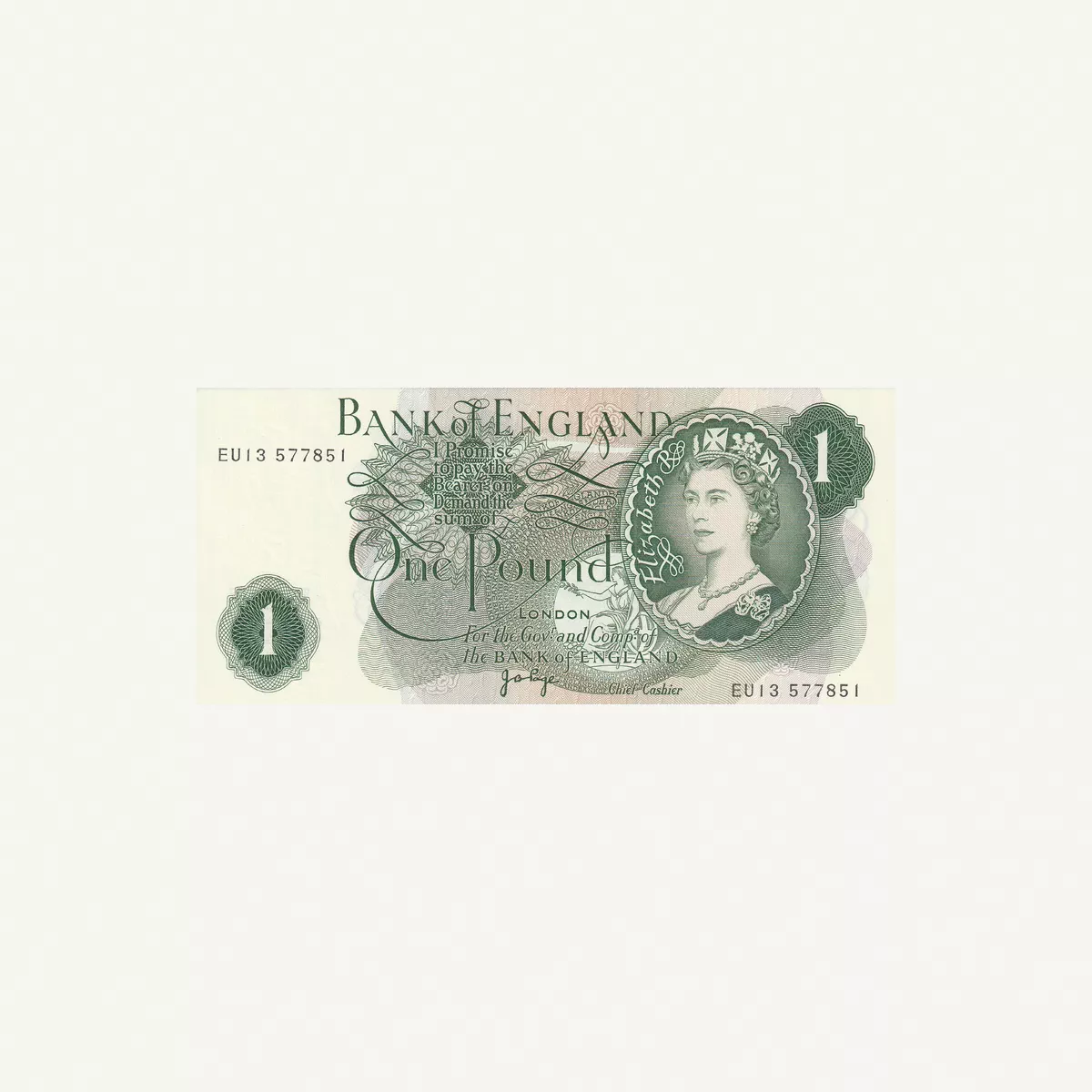 ENGLAND 1 POUND BANKNOTE 1960