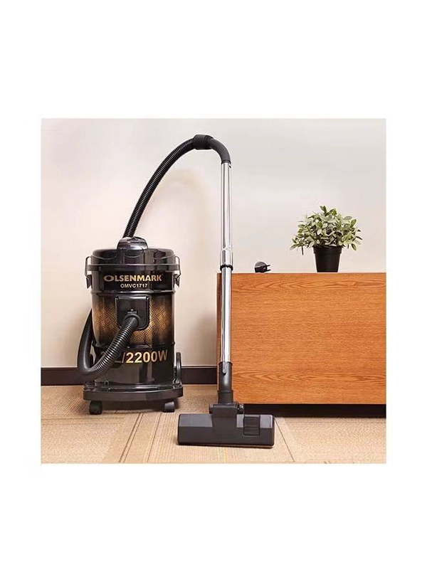 Olsenmark Drum Vacuum Cleaner 25 L 2200 W OMVC1717 Black/Gold