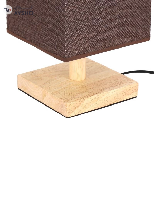 Epsilon Table Lamp- EPSTL192 with Wooden Base, Square Lampshade, Perfect for Studying, Working