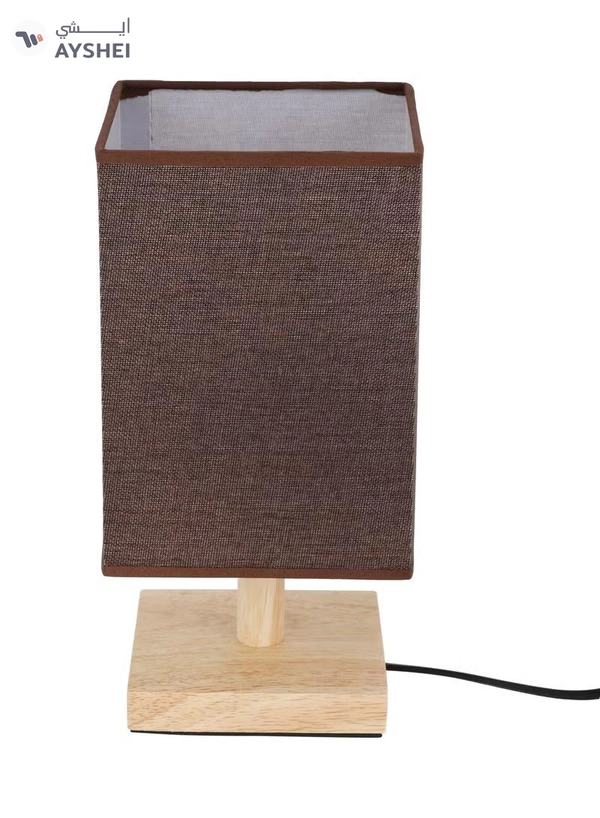 Epsilon Table Lamp- EPSTL192 with Wooden Base, Square Lampshade, Perfect for Studying, Working