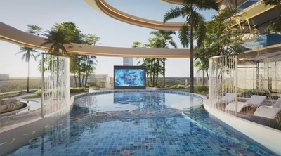 Furnished Studio | Samana Barari Heights | Balcony & Pool Access-1