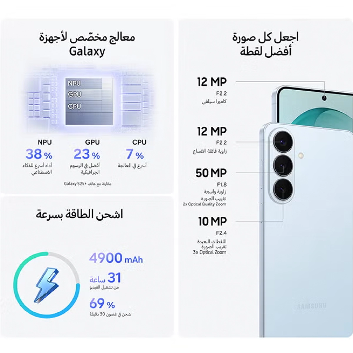 Samsung Galaxy S26 Plus Dual SIM Sky Blue 12GB RAM 256GB 5G - Middle East Version-2-2