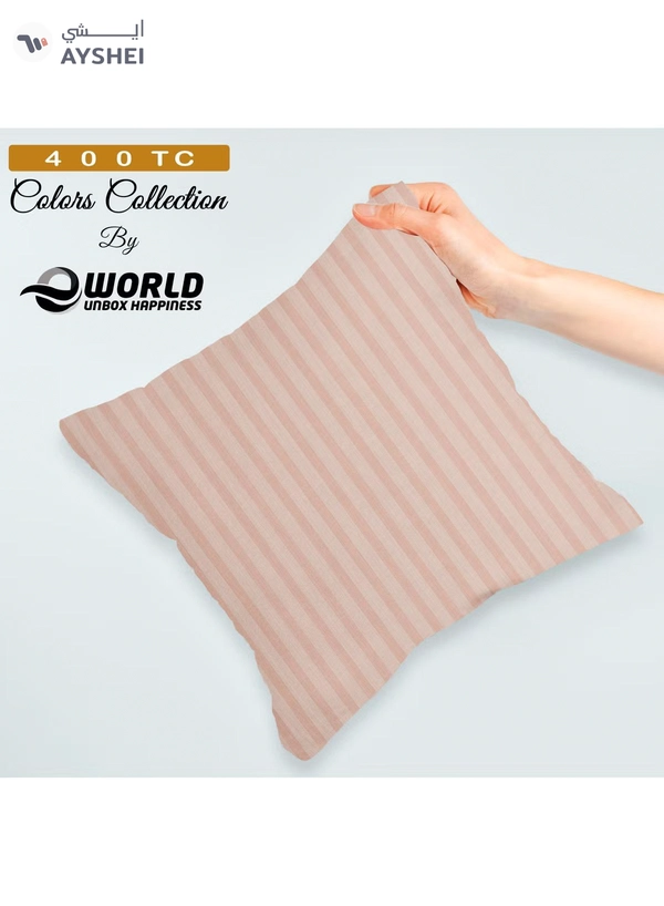 Eworld Set of 4 Cotton Cushions, 400 Thread Count Decorative Striped Farmhouse Lines Cushion