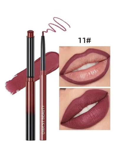 QiBest Lipstick Lip Liner Set Matte Non Decolorize Non Smudge Long Lasting Waterproof Nude Color -0