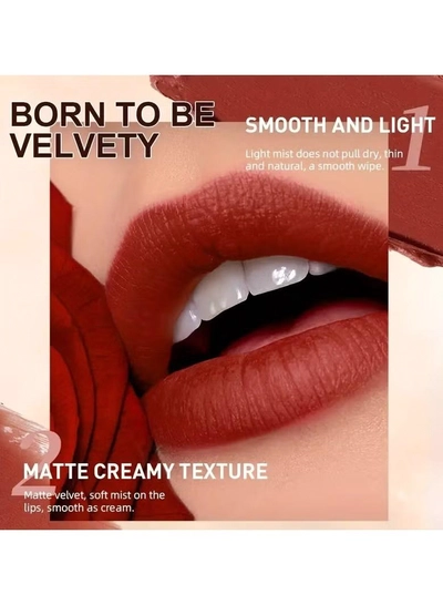 QiBest Lipstick Lip Liner Set Matte Non Decolorize Non Smudge Long Lasting Waterproof Nude Color -5