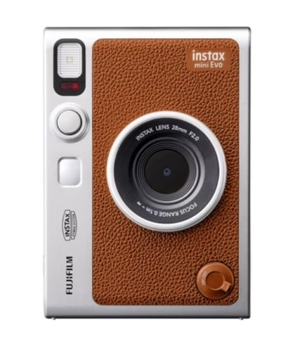 FUJIFILM Instax Mini EVO Hybrid Instant Camera – Brown (USB-C) | Instant Print -1