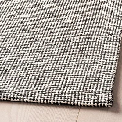 IKEA TIPHEDE Rug, Flatwoven, Black/Natural, 155x220 cm-1