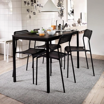 IKEA TIPHEDE Rug, Flatwoven, Black/Natural, 155x220 cm-5