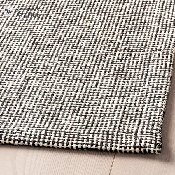 IKEA TIPHEDE Rug, Flatwoven, Black/Natural, 155x220 cm