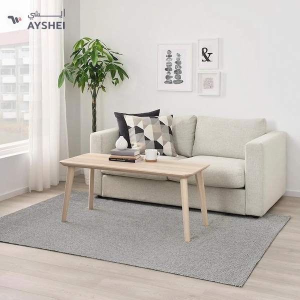 IKEA TIPHEDE Rug, Flatwoven, Black/Natural, 155x220 cm