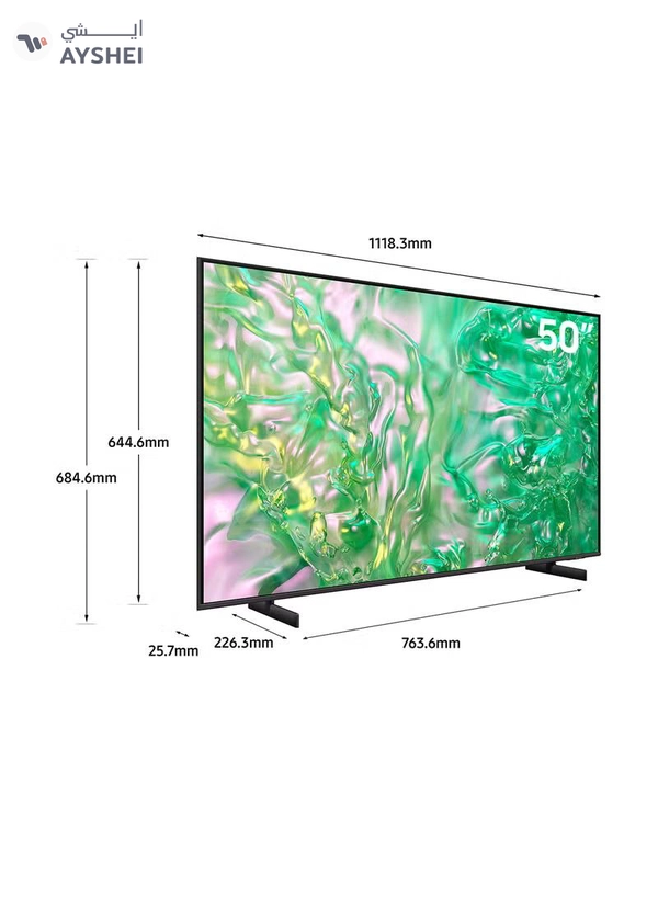 Samsung Smart TV, Crystal UHD, DU8000, 50 Inch, 2024, Dynamic Crystal Color, 4K Upscaling, Tizen OS, AirSlim Design UA50DU8000UXZN Titan Gray