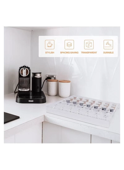 Eworld Clear Acrylic Appetizer Cups Serving Tray, 25 Slots Coffee Pods Organizer Tray-5