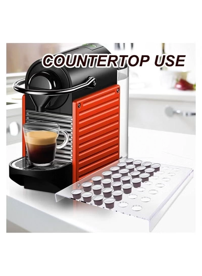 Eworld Clear Acrylic Appetizer Cups Serving Tray, 25 Slots Coffee Pods Organizer Tray-6