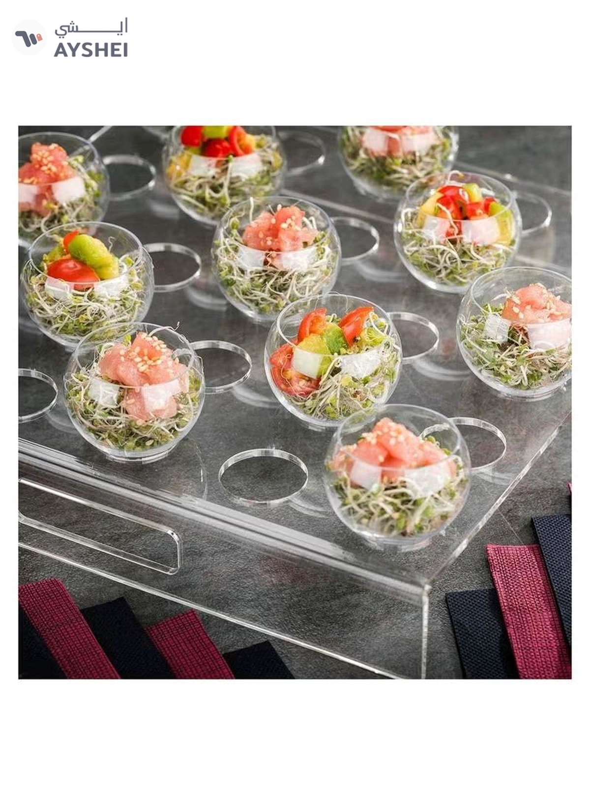Eworld Clear Acrylic Appetizer Cups Serving Tray, 25 Slots Coffee Pods Organizer Tray-1-1