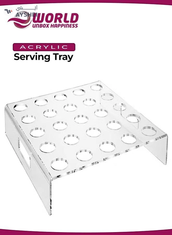 Eworld Clear Acrylic Appetizer Cups Serving Tray, 25 Slots Coffee Pods Organizer Tray
