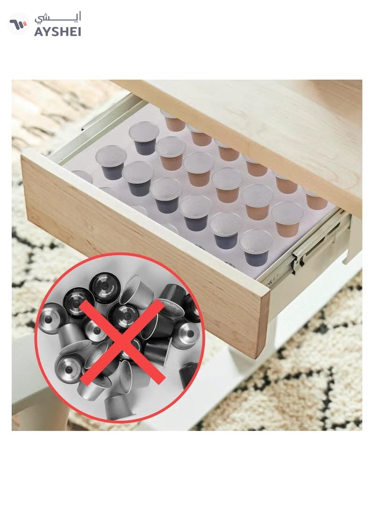 Eworld Clear Acrylic Appetizer Cups Serving Tray, 25 Slots Coffee Pods Organizer Tray-4-4